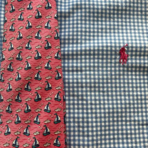 Brooks Brothers silk tie – pink with light blue sailboats – NWT - Picture 5 of 7